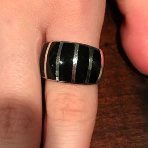 Black sterling silver ring